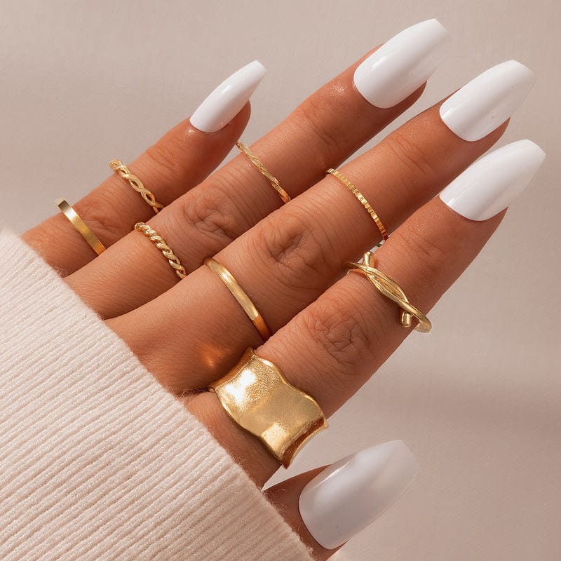 Boho Gold Ring Set