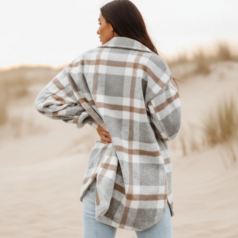 Boho knit cardigan coat earthy