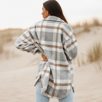 Boho knit cardigan coat earthy