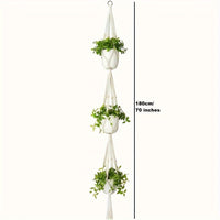 Boho knotted wall planter jute
