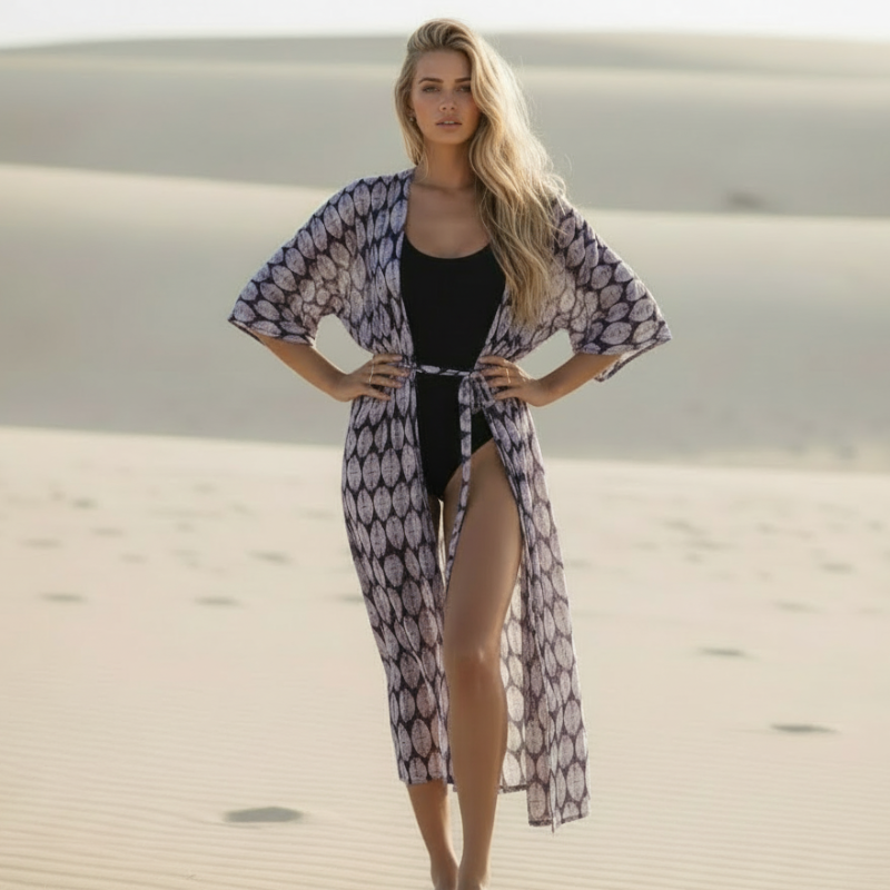 Boho long beach robe
