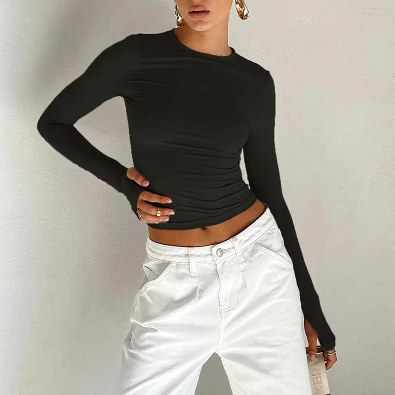 Boho Long Sleeve Crop Top