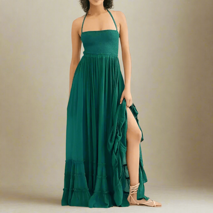 Boho Maxi Dress Backless Halter