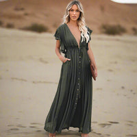 Boho Maxi Dress Beach Summer Cover Up