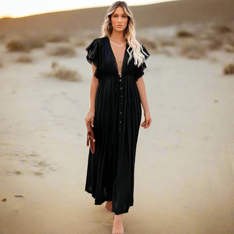 Boho Maxi Dress Beach Summer Cover Up