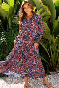 Boho maxi dress cotton fabric