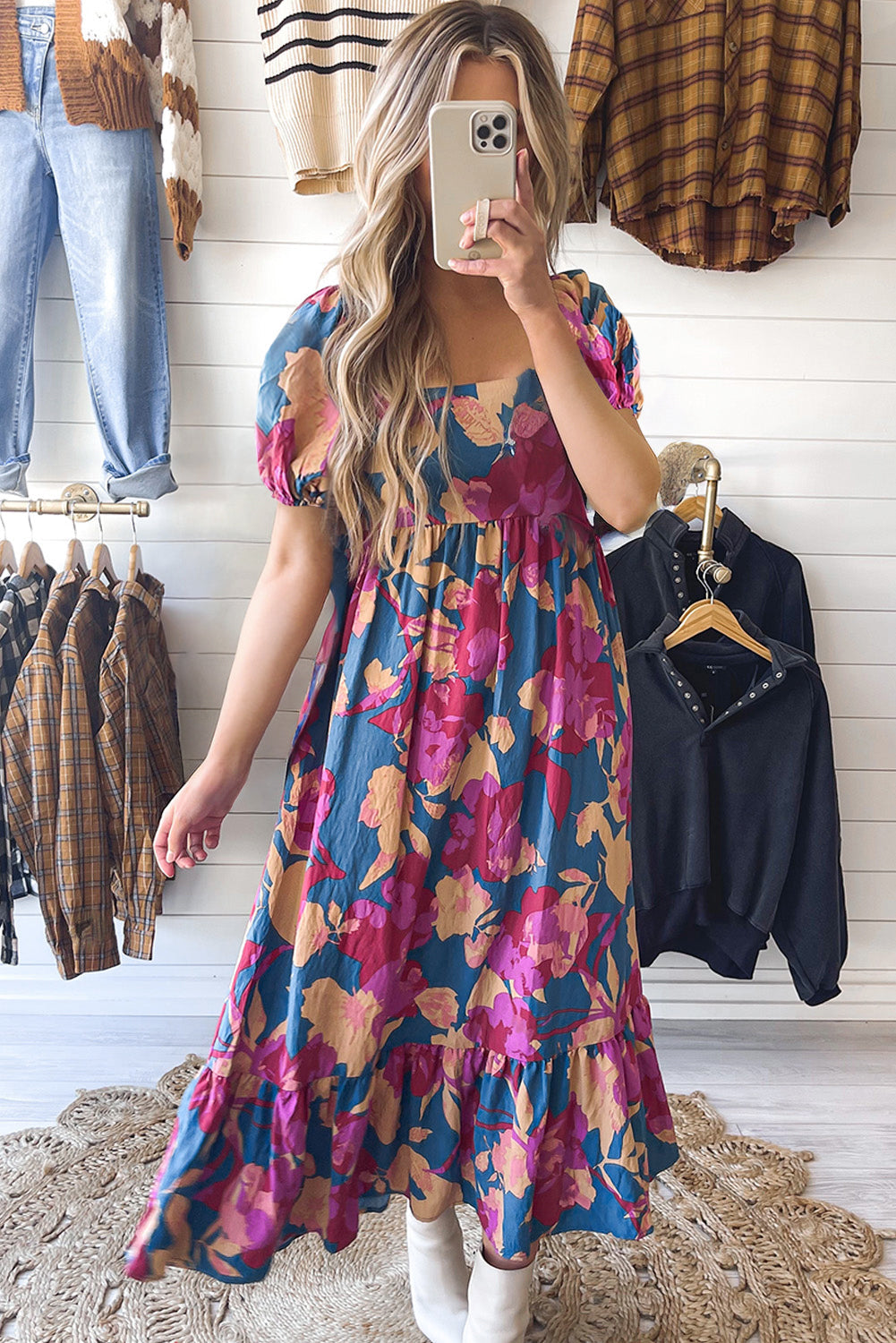 Boho Maxi Dress Cotton Fabric