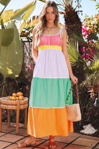 Boho maxi dress fabric closeup
