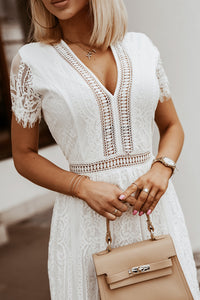 Boho maxi dress lace detail