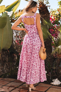 Boho maxi dress open back