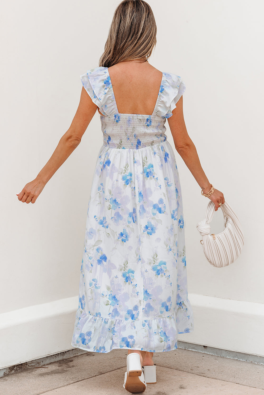 Boho Maxi Dress Ruffle Hem