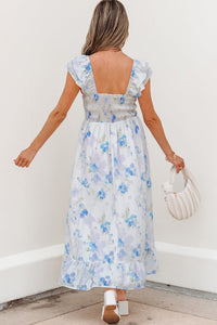 Boho Maxi Dress Ruffle Hem