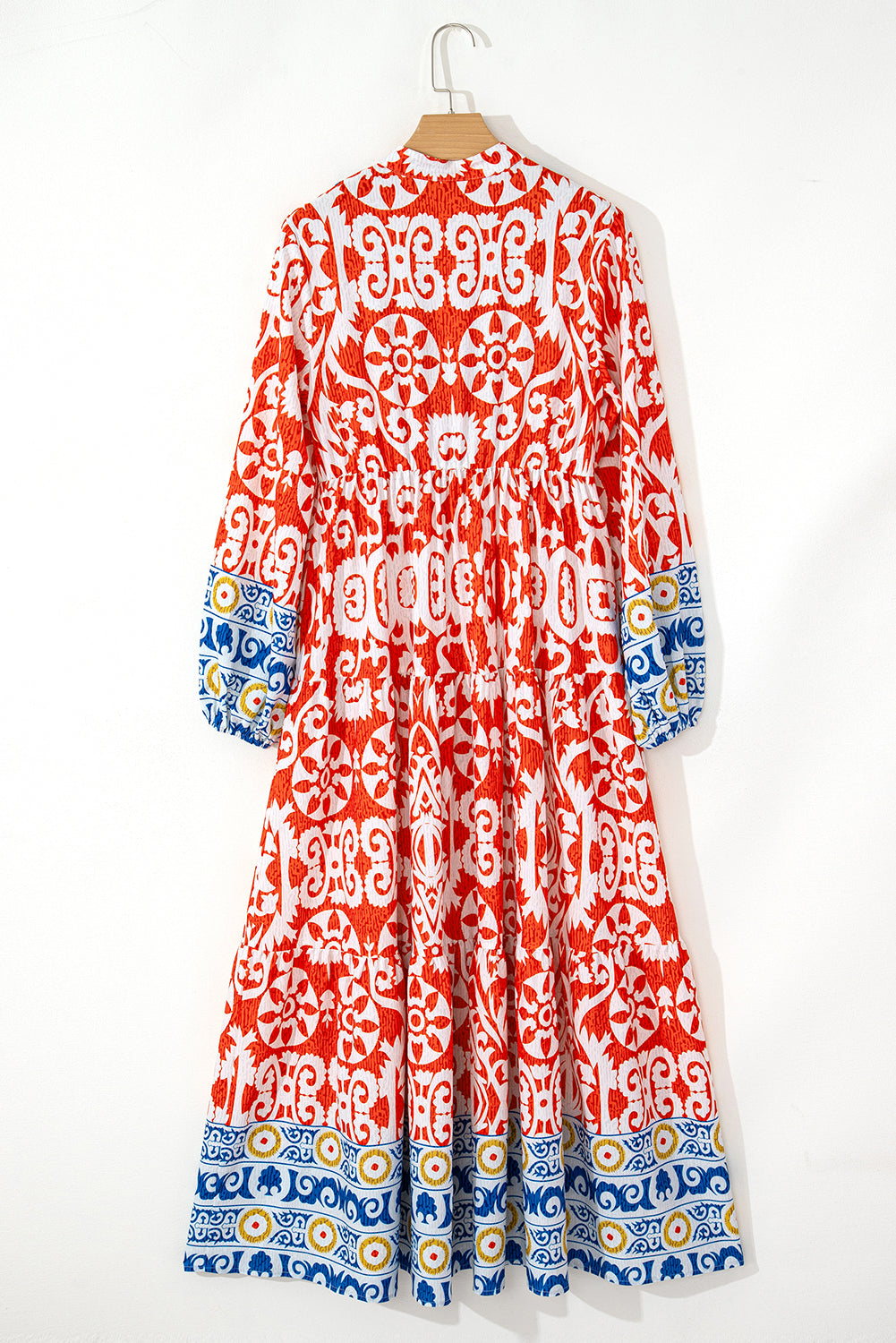 Boho maxi dress sleeve closeup