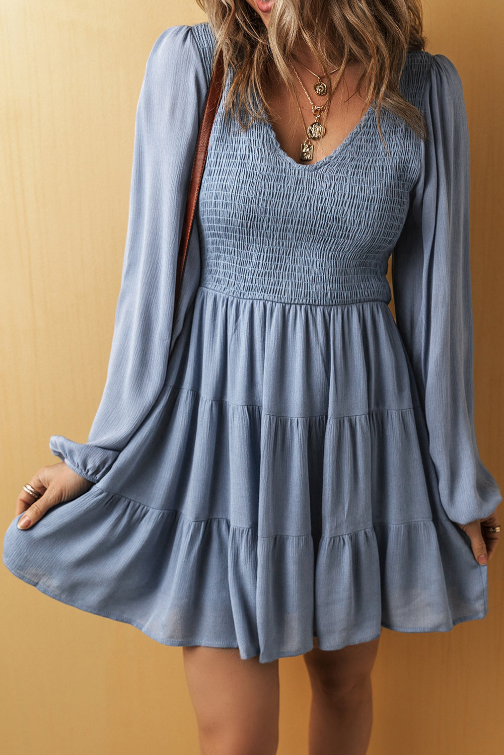 Boho Mini Dress Long Sleeve
