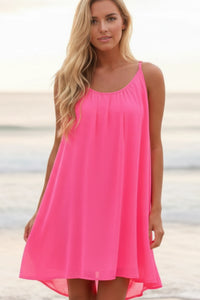 boho mini dress sleeveless pink