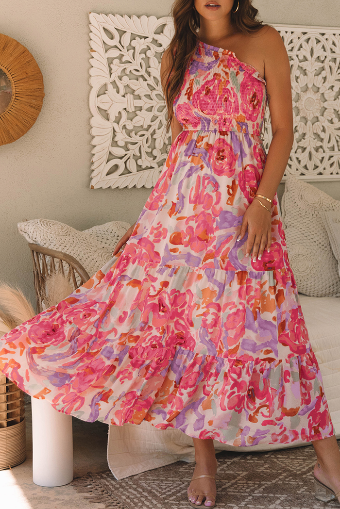 Boho One Shoulder Maxi Dress