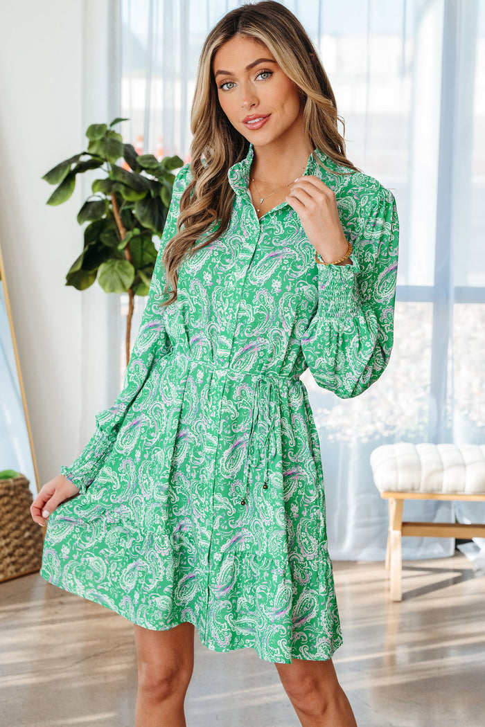 Boho Paisley Mini Dress