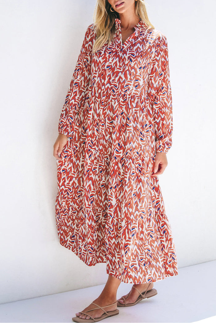 Boho Pleated Midi Dress