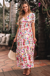 Boho print long casual dress