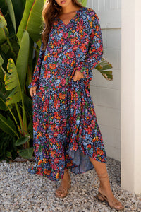 Boho print maxi dress details