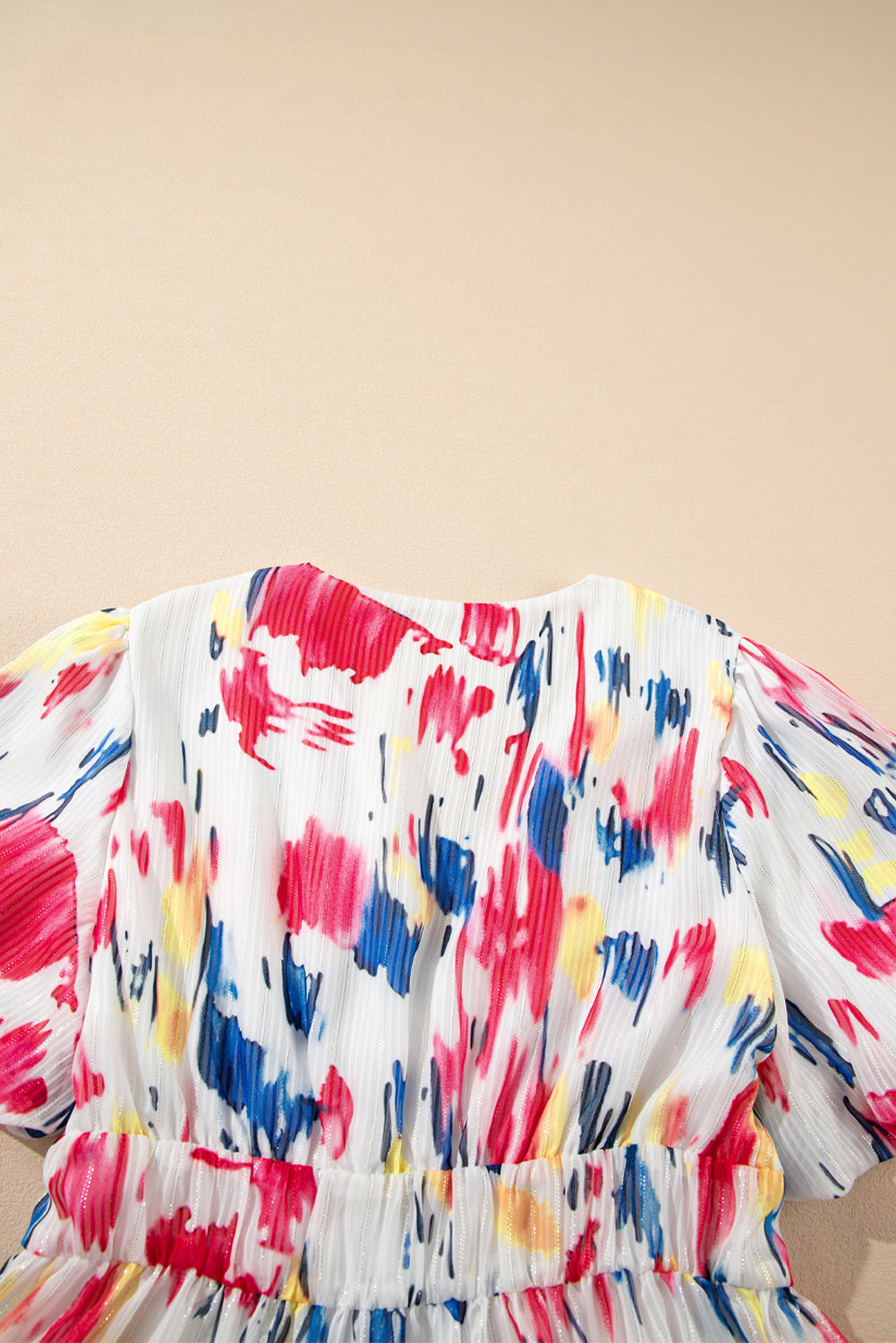 Boho puff sleeve dress natural