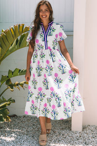 Boho Puff Sleeve Floor Length