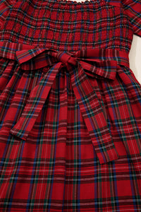 Boho Red Plaid Dress Styled