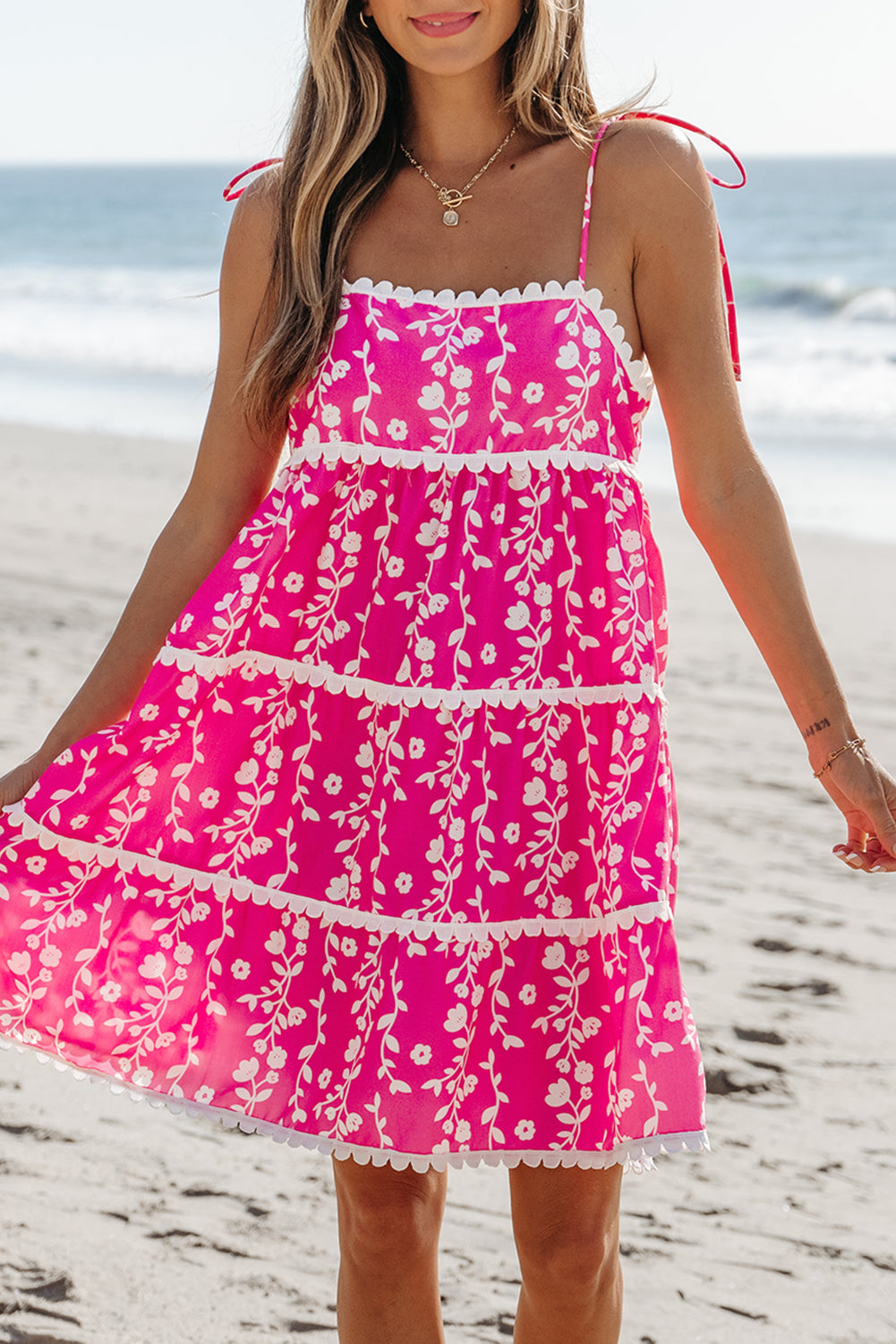 Boho Ric Rac Sleeveless Mini Dress