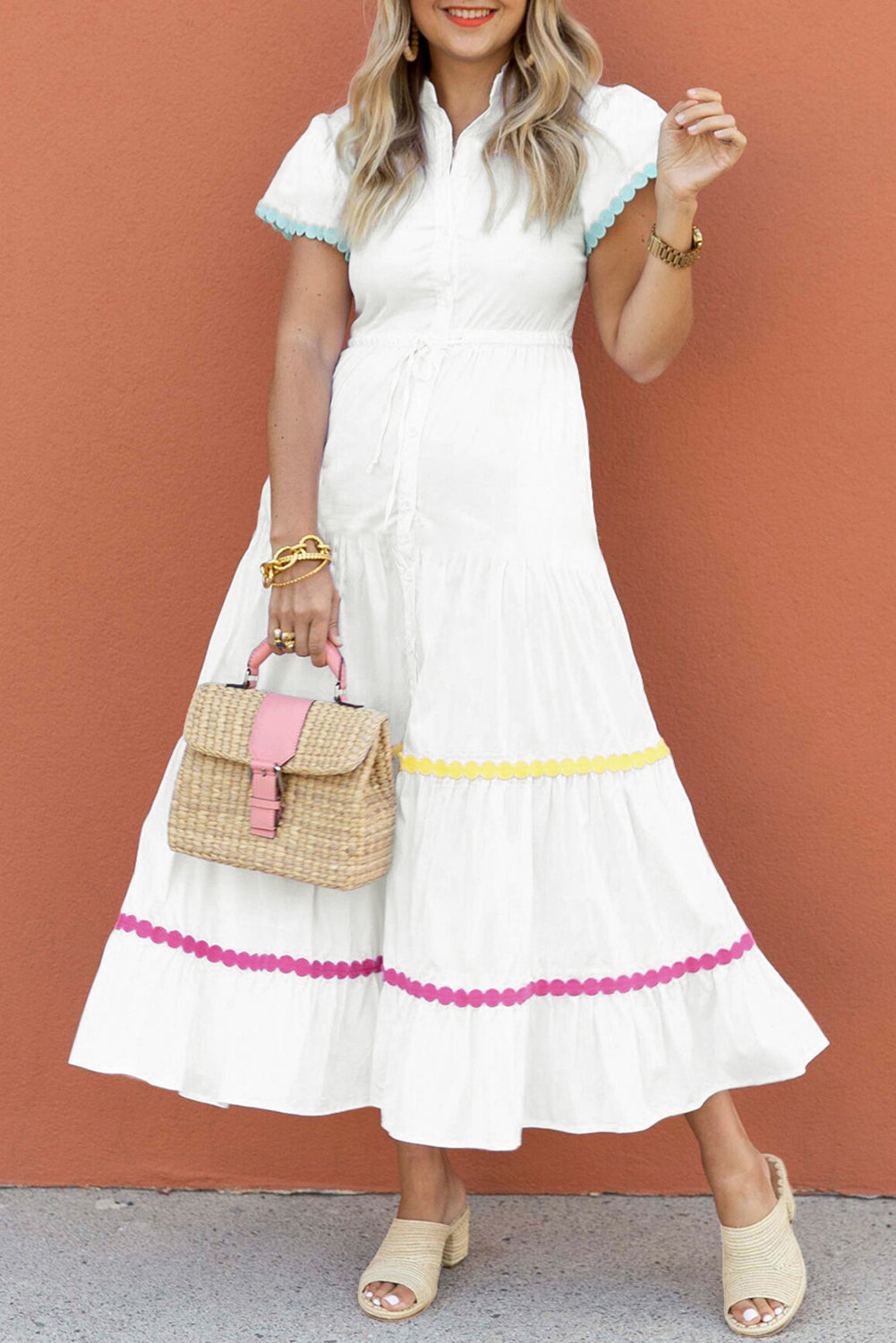 Boho rickrack dress side view