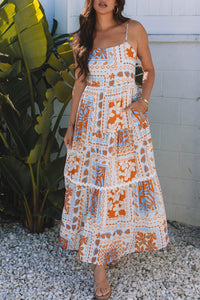 Boho Ricrac Trim Maxi Dress