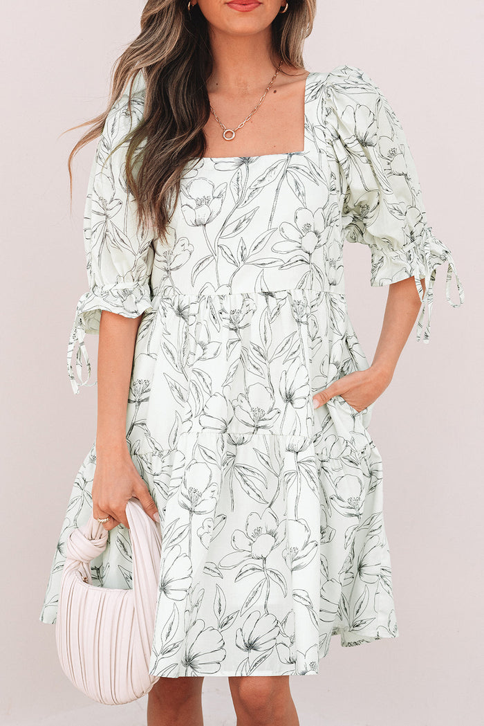 Boho Shirred Back Mini Dress