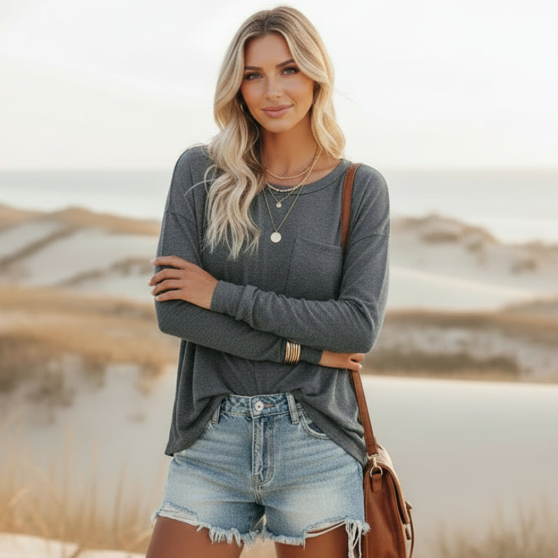 Boho shirt flowy linen look