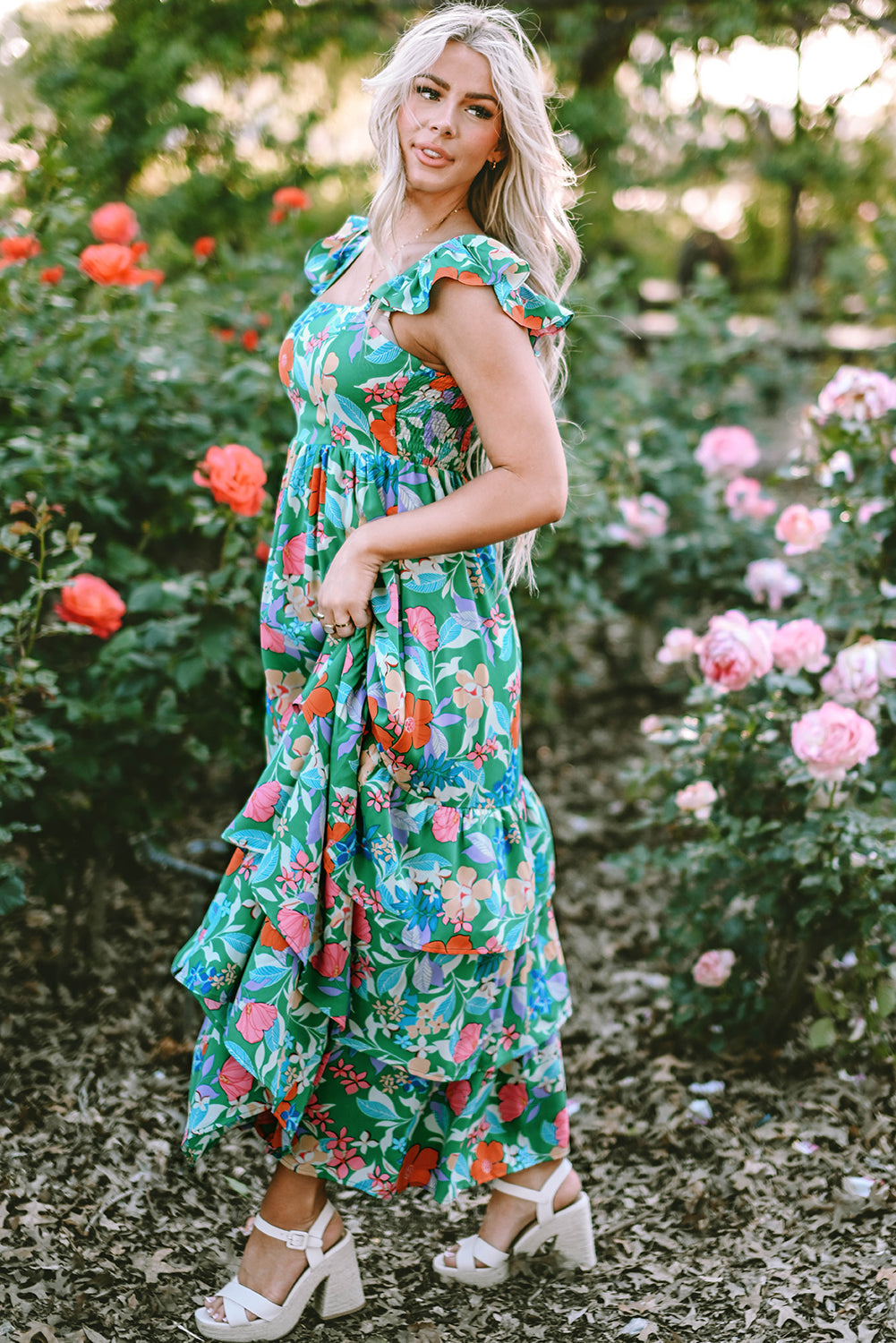 Boho Sleeveless Dress Floral Print