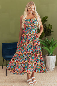 Boho strappy dress fabric detail
