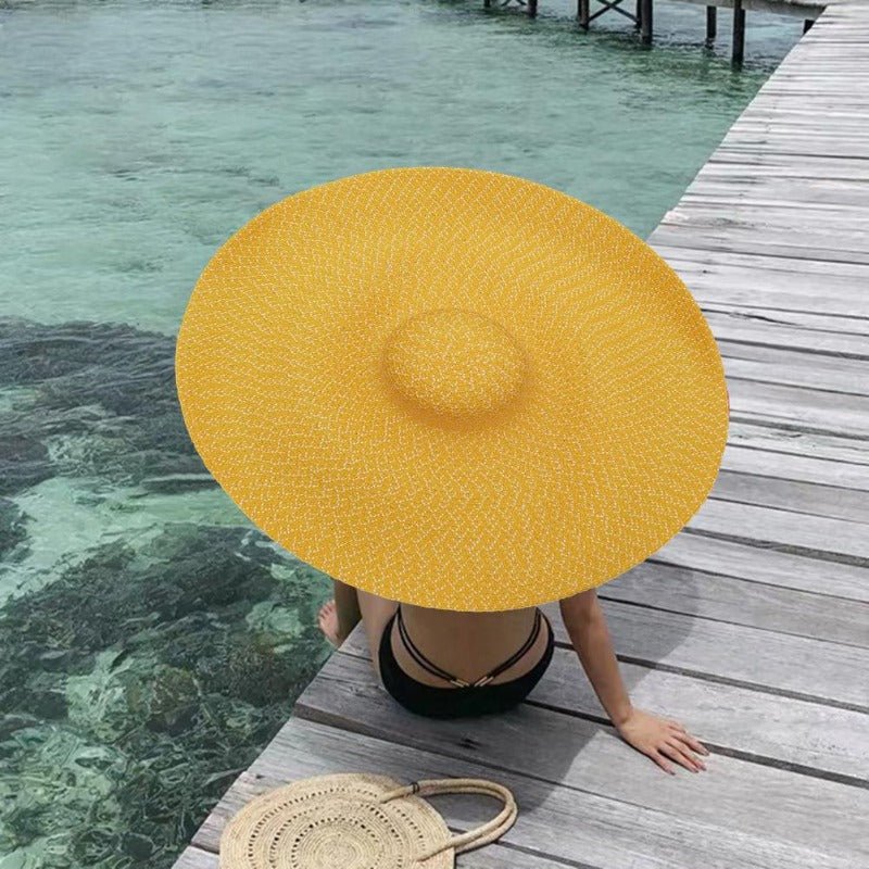 Boho straw hat wide brim
