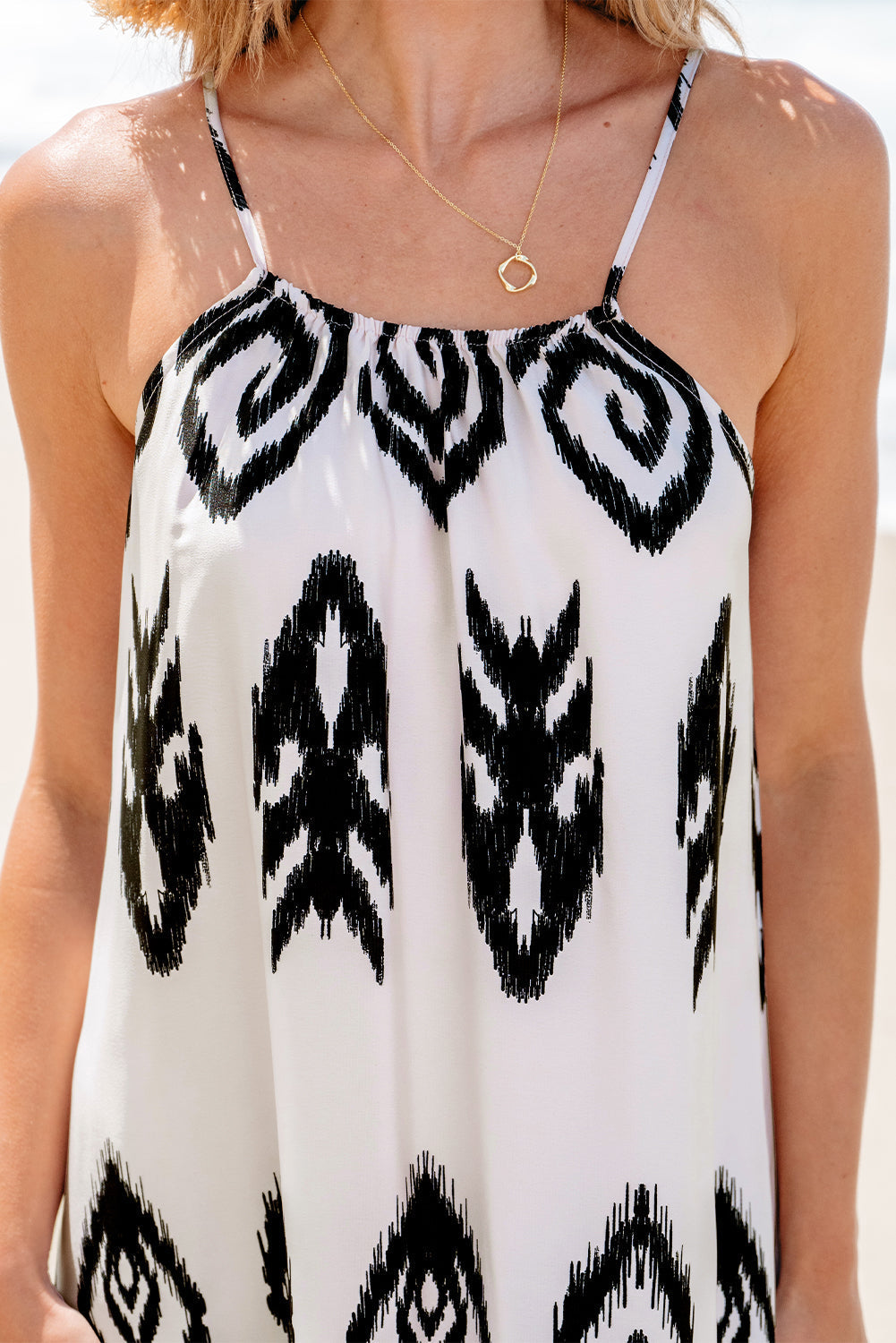 Boho sundress flowy cotton fabric