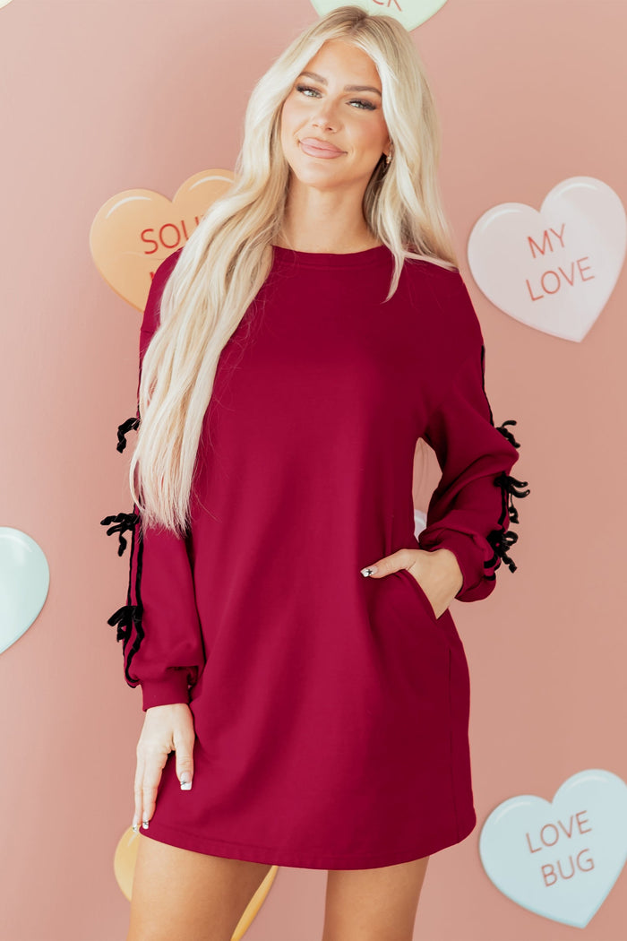 Boho Sweatshirt Mini Dress