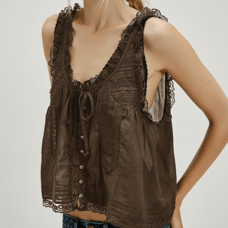 Boho tank top cotton lace