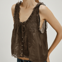 Boho tank top cotton lace