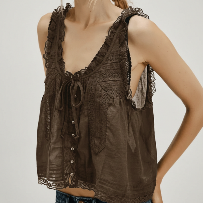 Boho tank top cotton lace