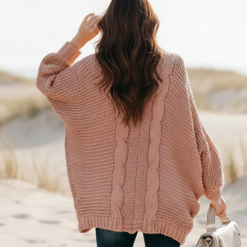 Boho textured knit cardigan outfit