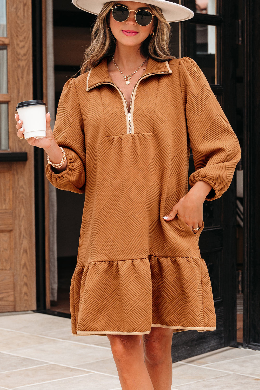 Boho Textured Mini Dress