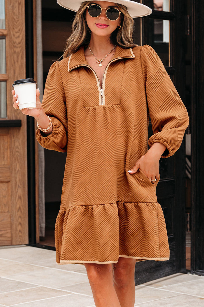 Boho Textured Mini Dress