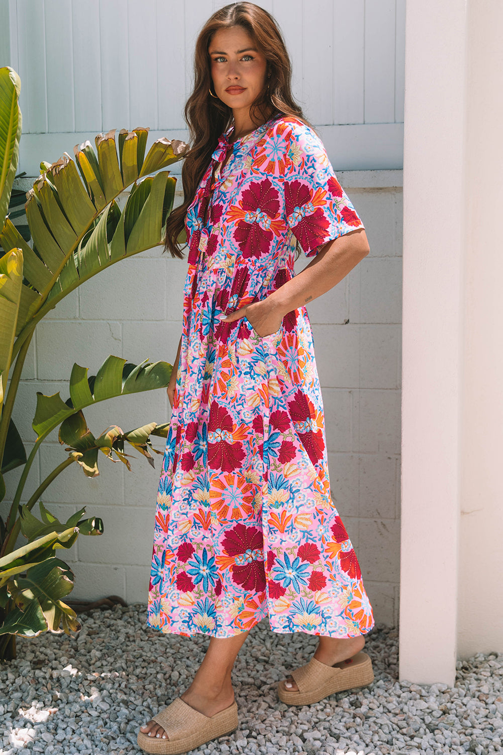 Boho Tiered Maxi Cotton Dress