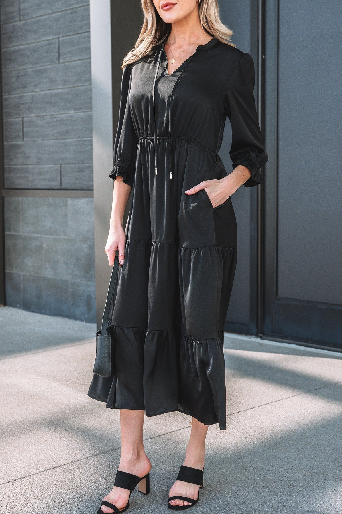 Boho tiered ruffle maxi dress