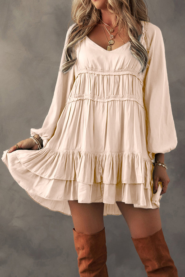 Boho Tiered Ruffle Mini Dress