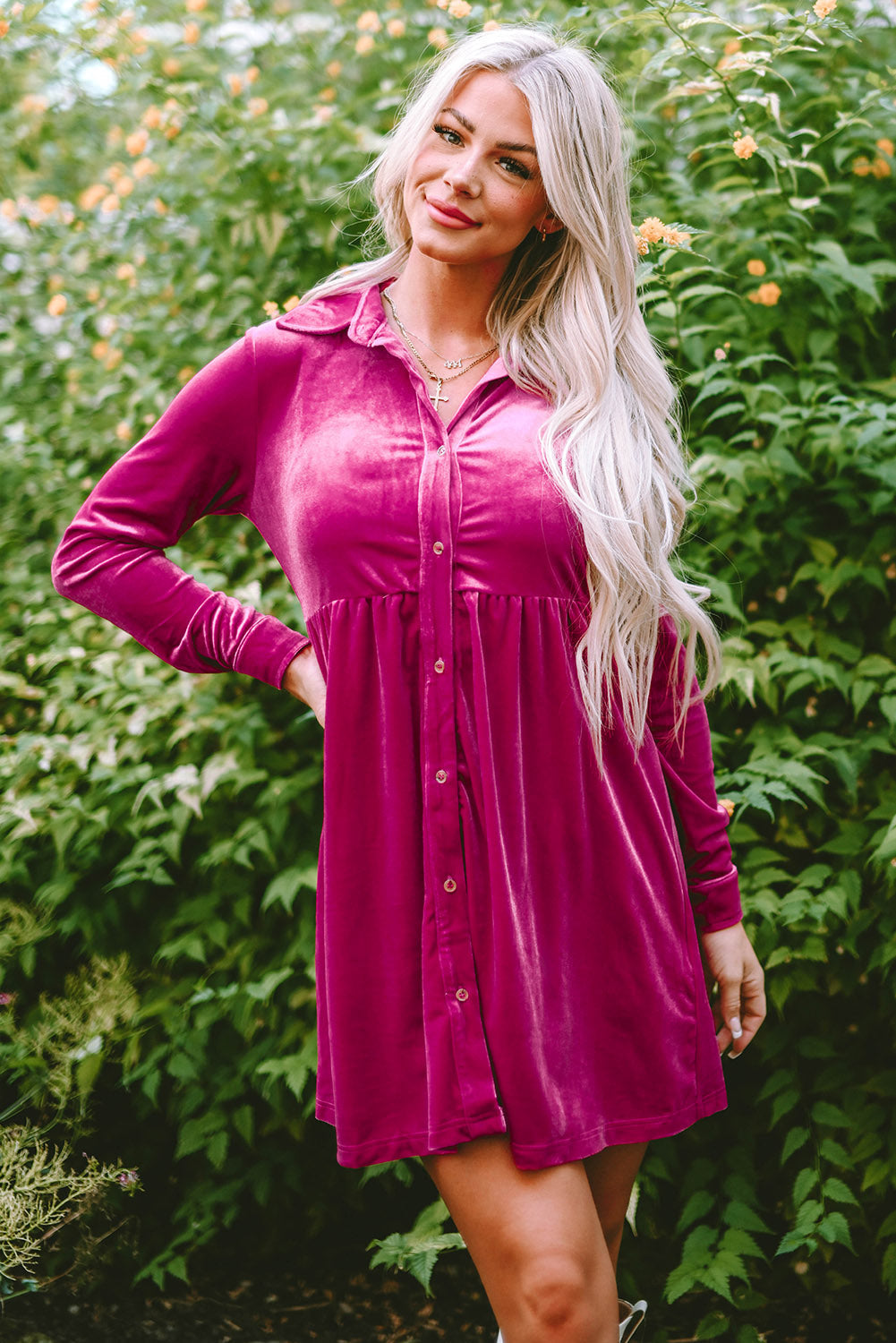 Boho Velvet Ruffle Dress