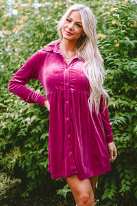 Boho Velvet Ruffle Dress
