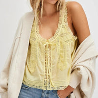 Boho white tank top detail
