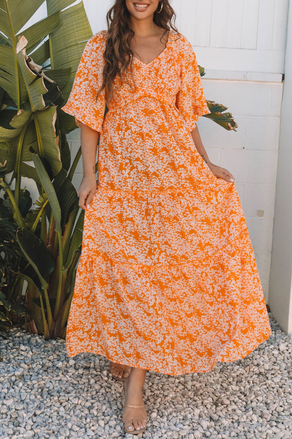Boho Wide Sleeve Mini Dress